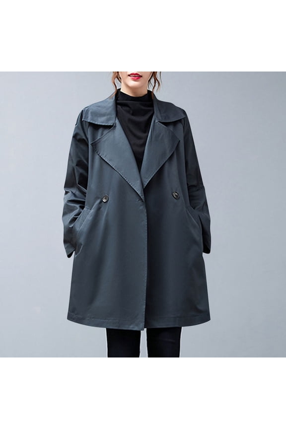 Black*Friday ChaoHeng Fall Coats for Women 2025 Women's Plus Size Utility Jacket,Vintage Style Mid-Length Hooded Trench Coat