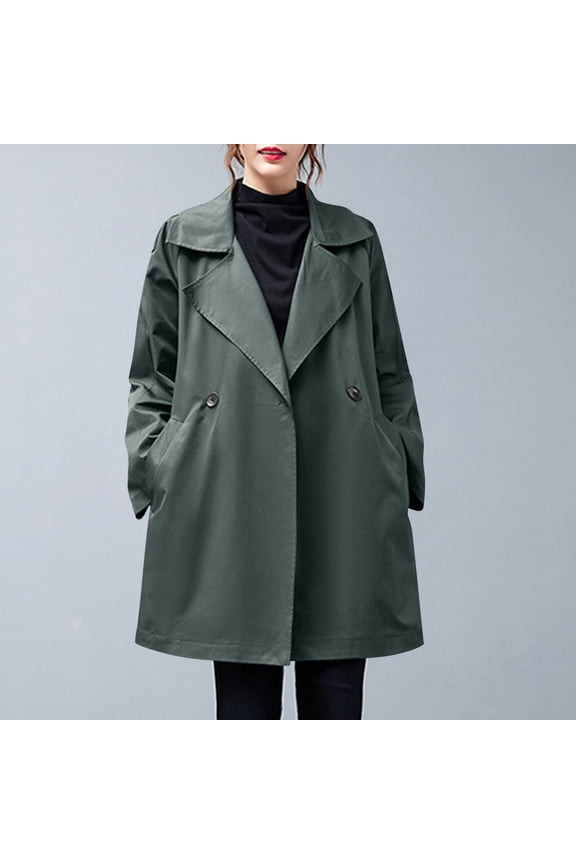 Black*Friday ChaoHeng Women Jacket Clearance under $10 Women's Plus Size Utility Jacket,Vintage Style Mid-Length Hooded Trench Coat