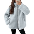 thumbnail image 1 of Black*Friday ChaoHeng Women's Outerwear Women's Solid Color Faux Wool Jacket,Long Sleeve Winter Coat with Pockets, 1 of 8