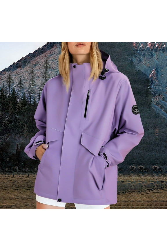 Black*Friday ChaoHeng Womens Fall Jackets Women's Waterproof Trail Jacket,Spring Fall Hooded Hiking Coat with Zippered Pockets