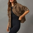 thumbnail image 1 of Black**Friday ChaoHeng Womens Stretch Denim Jacket Women's 2025 Utility Denim Jacket,Cropped Button Front Workwear Style, 1 of 9