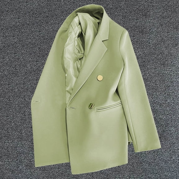 Black*Friday Chaoheng 2025 Blazers for Women Business Casual Long Sleeve Women's Fashion Notch Lapel Blazer,Solid Color Business Jacket