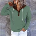 thumbnail image 1 of Black*Friday Chaoheng Hoodies for Women Women's Color Block Hooded Sweatshirt with Button Accent,Drawstring & Pocket Detail Fall Clothes for Women 2025, 1 of 6