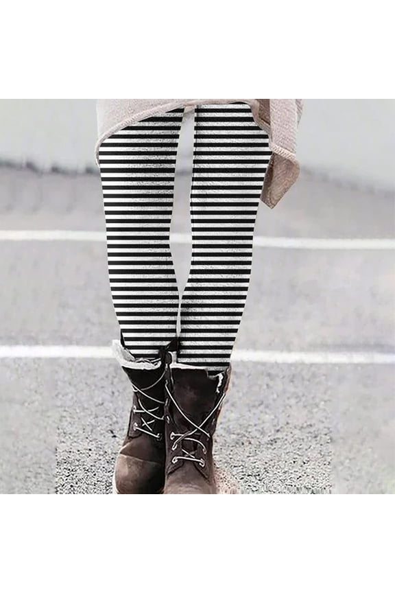Black**Friday Chaoheng Ladies Winter Trousers Women's Printed High-Waisted Yoga Pants,Tummy Control Workout Leggings