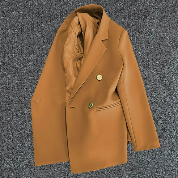 Black*Friday Chaoheng Plus Size Blazer Women's Fashion Notch Lapel Blazer,Solid Color Business Jacket