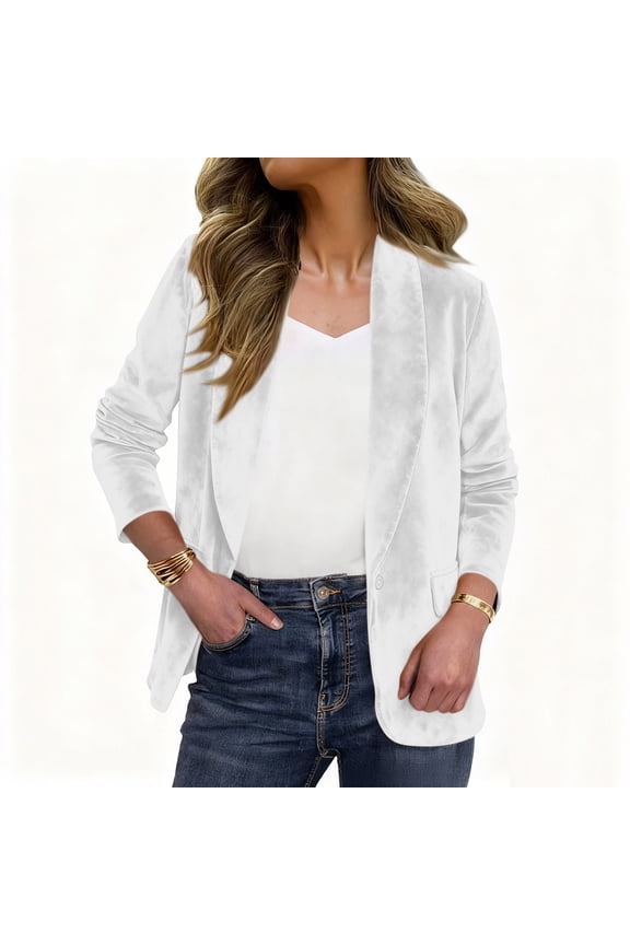 Black**Friday Chaoheng Plus Size Winter Jackets for Women Women's Suede-Look Open Front Cardigan Duster Length Casual Cover-Up