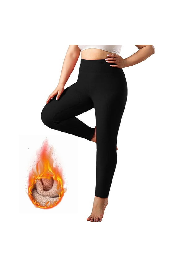 Black**Friday Chaoheng Trousers for Women Women's Thermal Patch Leggings,Fleece Lined Workout Yoga Pants