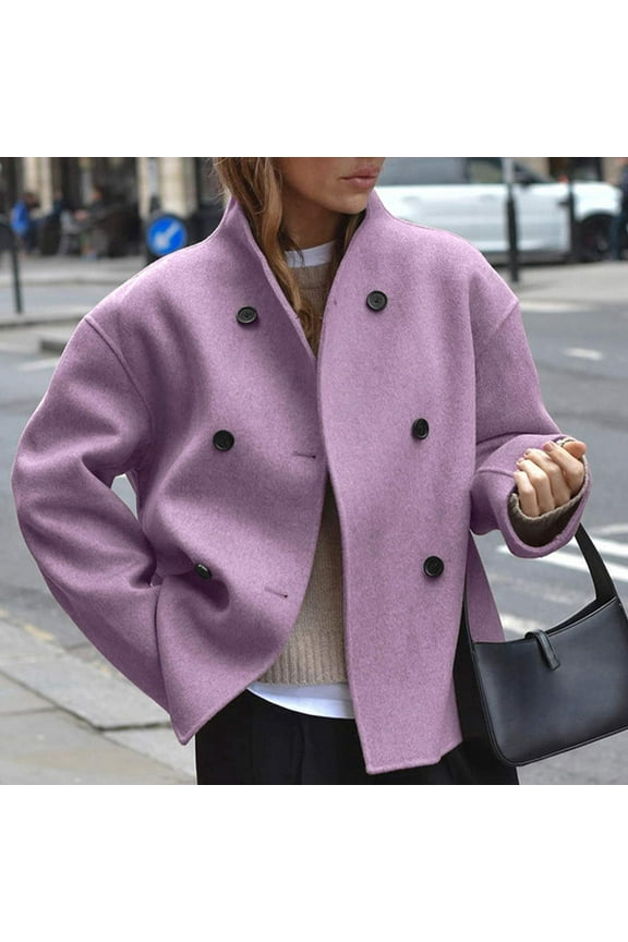 Black**Friday Chaoheng Warm Winter Coats for Women Women's Brown Tweed Jacket,Vintage Style Fall and Winter Coat