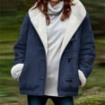 thumbnail image 1 of Black*Friday Chaoheng Winter Coats for Women Plus Size Women's Suede-Look Toggle Button Coat Plush Lined Hooded Jacket with Pockets, 1 of 5