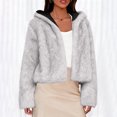 thumbnail image 1 of Black**Friday Chaoheng Winter Jackets Women Plus Size Women's Oversized Faux Fur Hooded Cardigan Long Plush Drop Shoulder Coat, 1 of 9