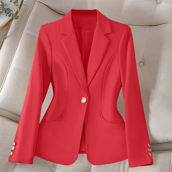Black*Friday Chaoheng Womens Casual Blazers Open Front Women's Long Sleeve Notch Lapel Blazer,Classic Casual Office Wear Jacket