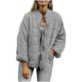 thumbnail image 1 of Black*Friday Chaoheng Womens Coats Outerwear Winter Women's Solid Color Zip Jacket,Quilted Sleeveless Top with Pockets, 1 of 9