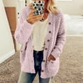 thumbnail image 1 of Black*Friday Chaoheng Womens Winter Coats Women's Reversible Button Front Hooded Coat,Plush Fall Winter Long Sleeve Jacket, 1 of 7