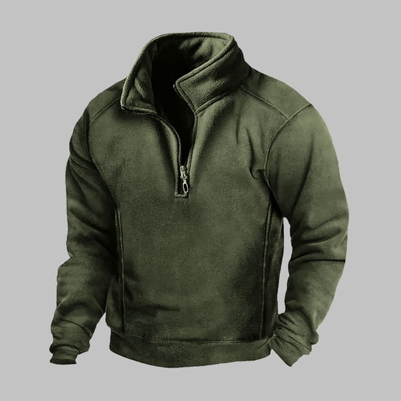 Black/Friday Clear ! Under $1.50 Fayshow0 Fashion Men Comfortable Solid Casual Tops Long Sleeve Round-Neck Sweatshirt,Army Green Xl