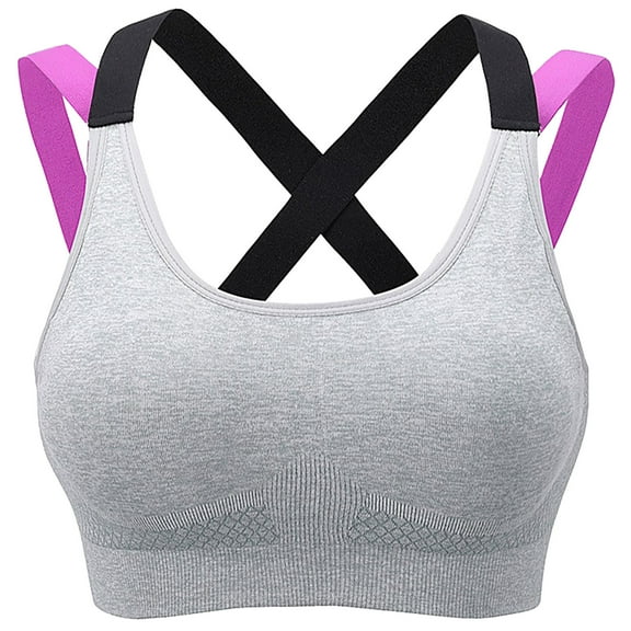 Black· Friday Clearance under 10 HONHUZH Womens Lingeries Clearance Cross Back Sports Bra Vest Push-Up Yoga Fitness Sports Bra With Removable Chest Pad