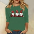 thumbnail image 1 of Black· Friday 2024 Under $ 20 Fayshow0 Fashionable Women'S Printed Casual Round Neck Pullover 3/4 Sleeve Top, 1 of 4