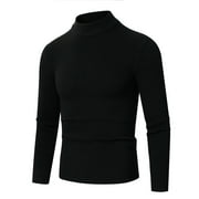 Black and Friday Clearance Deals BUIgtTklOP no boundaries Mens Turtleneck Sweater Slim Fit Cable Knitted Casual Pullover Lightweight Ribbed Long Sleeve Sweaters