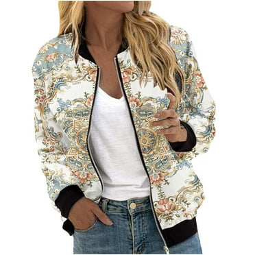 Clearance Deals BUIgtTklOP no boundaries Zip Up Jackets for Women 2024 Casual Tie Dye Lightweight Bomber Jacket Trendy Coat with Pockets Fall Fashion Baseball Outwear