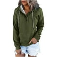 thumbnail image 1 of LEAVINGSUO Hooded Sweaters for Women,Women's Fashion Printed Pocket Long Sleeve Blouse Casual Tops Sweatershirt Button Hoodies, 1 of 5