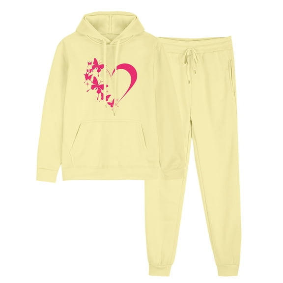 Black_Friday Clearance Plus Size Womens Clothes Clearance Fayshow0 Outfits Women'S Sports Tracksuits Long Sleeve Pullover Hoodies Sweatshirt Loose Coat and Sweatpants Fall Winter Suit