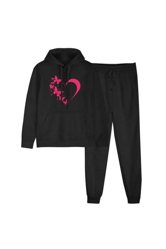 Black_Friday Clearance Plus Size Womens Clothes Clearance Fayshow0 Outfits Women'S Sports Tracksuits Long Sleeve Pullover Hoodies Sweatshirt Loose Coat and Sweatpants Fall Winter Suit