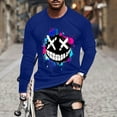 thumbnail image 1 of Black· Friday Clearance Up Under 45% Fayshow0 Fashionable Men'S Printed Top with Long Sleeved Round Neck and Smiling Face Printed Top/Shirt,Blue Xxxl, 1 of 3