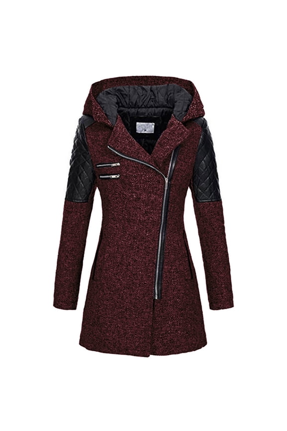 Womens Under $ 6 Fayshow0 Women Warm Slim Jacket Thick Overcoat Winter Outwear Hooded Zipper Coat
