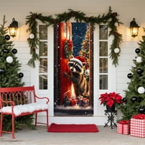 YZEGDCH Christmas Door Cover, Front Door Cover, Doors Decoration for New Year Holiday Indoor Outdoor Decorations, Christmas Gifts for Women Men