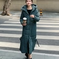 thumbnail image 1 of Black and Friday Clothing Sales Idoravan Coats for Women Plus Size Clearance Winter Fashion Woman Lengthened and Thickened Medium Length Down Cotton Jacket Green M, 1 of 9