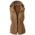 thumbnail image 1 of Black and Friday Clothing Sales Idoravan Long Vest for Women Sleeveless,Fashion Women's Sleeveless Pocket Casual Cardigan Jacket Versatile Top Brown S, 1 of 3