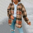 thumbnail image 1 of Black and Friday Clothing Sales Idoravan Plaid Shirts for Women Winter Jacket Clearance Fashion Women Tops Long Sleeve Printing Hooded Blouse Pockets Sweatshirt Coat Yellow L, 1 of 5