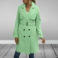 thumbnail image 1 of Black and Friday Clothing Sales Idoravan Trench Coats for Women Plus Size Fashion Women Casual Solid Color Coat Long Sleeve Overcoat Tops Winter Outwear Green L, 1 of 6