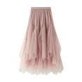 thumbnail image 1 of Black and Friday Clothing Sales Idoravan Tulle Tutu Skirts for Women Women Irregular Long Tulle Skirts Elastic High Waist Mesh Tulle Maxi Skirt Pink, 1 of 6