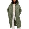thumbnail image 1 of Black and Friday Clothing Sales Idoravan Women's Quilted Puffer Coat,Fall Fashion Women Casual Comfortable Zipper Drawstring Pocket Long Sleeve Parkas Army Green XXL, 1 of 5