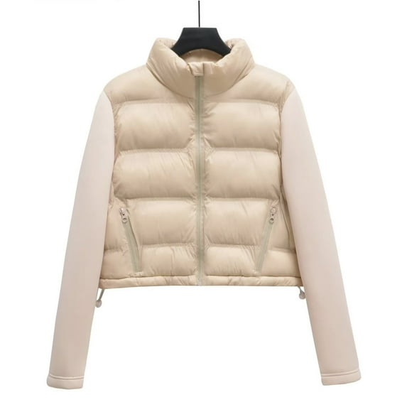 Black and Friday Clothing Sales Idoravan Women's Quilted Puffer Coat,Fashionable Solid Color Cotton Jacket Casual Shortpilot Jacket Cotton Jacket Female Yellow XL