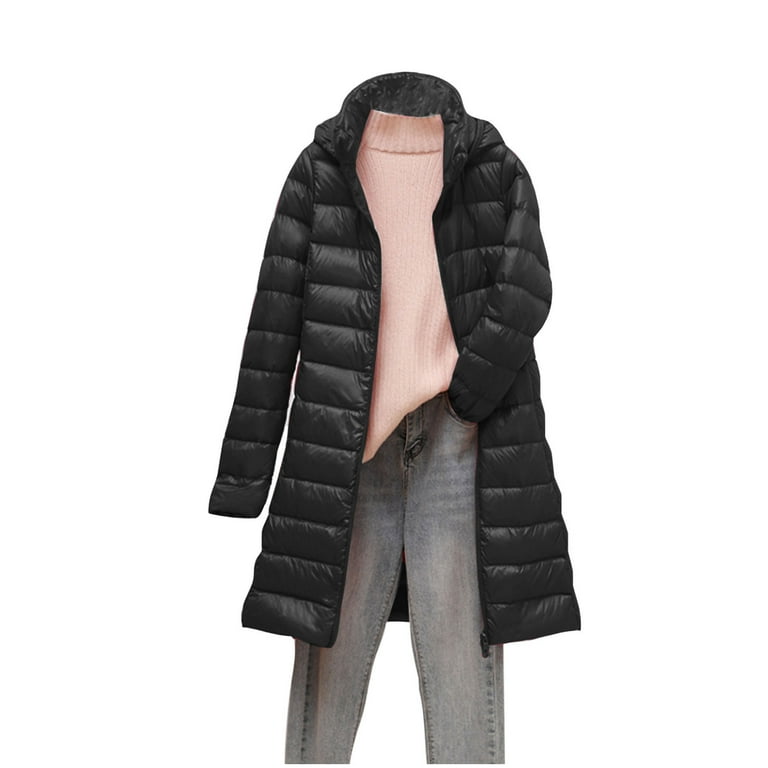 Black thin hot sale puffer jacket