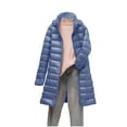 thumbnail image 1 of Black and Friday Clothing Sales Idoravan Women's Quilted Puffer Coat,Women's Down Jacket Lightweight Removable Hood Mid-length Slim Large Size Thin Jacket Blue XXXXXL, 1 of 7