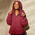 thumbnail image 1 of Black and Friday Clothing Sales Idoravan Women's Quilted Puffer Coat,Women's Pullover Puffer Jacket Quilted Lightweight Casual Winter Warm Hoodie Padded Coat with Pocket Red S, 1 of 9