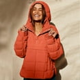 thumbnail image 1 of Black and Friday Clothing Sales Idoravan Women's Quilted Puffer Coat,Women's Pullover Puffer Jacket Quilted Lightweight Casual Winter Warm Hoodie Padded Coat with Pocket Orange XXL, 1 of 9