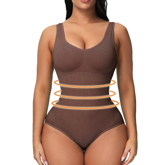 Black and Friday Clothing Sales Idoravan Women's Slimming Long Leg Bodysuit,Ladies Seamless Body Shaper Abdominal Lifter Hip Shaper Underwear Stretch Slimming Body Corset Coffee XL