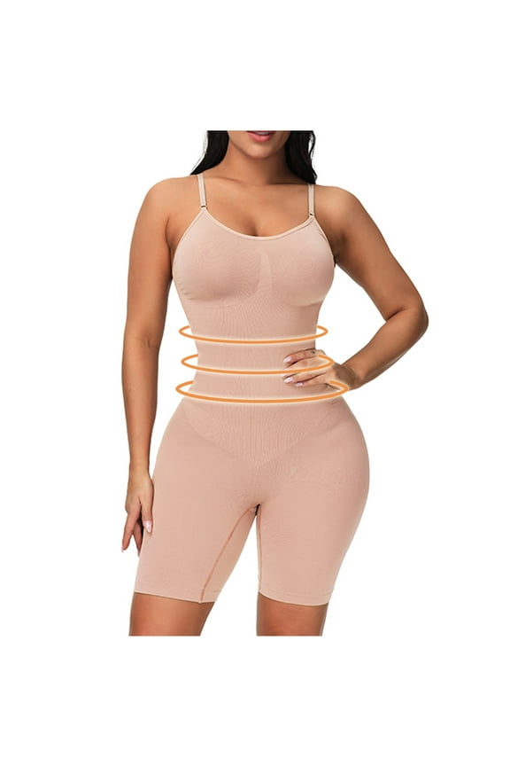 Women's Slimming Long Leg Bodysuit,Ladies Seamless One-Piece Body Shaper Abdominal Lifter Hip Shaper Underwear Stretch Slimming Body Corset Beige S