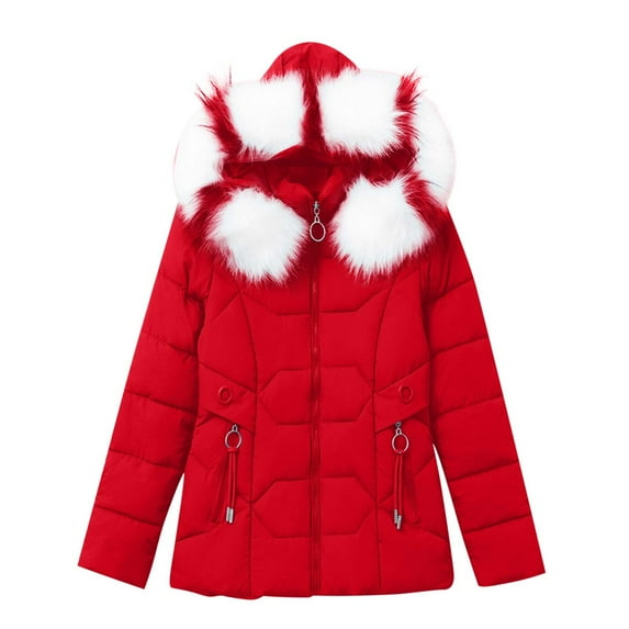 Black_Friday,Cyber/Monday Clearance Women Winter Coats Fayshow0 Women'S Winter Cotton Jacket with Hood, Waist, and Plush To Overcome Outer Coat