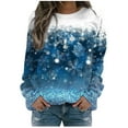 thumbnail image 1 of Black_Friday,Cyber/Monday Under $25 Fayshow0 Women Long Sleeve Tops and Tees Fashion Women'S Print Round-Neck Pullover Tops Long Sleeve Comfortable Blouse Sweatshirt, 1 of 1