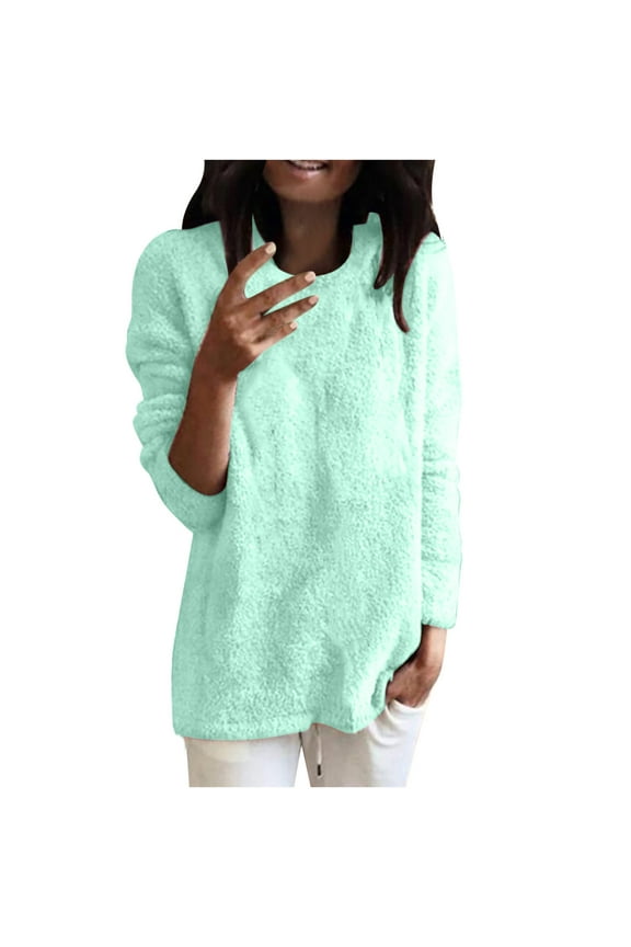 Black_Friday,Cyber/Monday Clothes Under $5 Fayshow0 Blouses 3/4 Sleeve V Neck Shirts Tops Women'S Fashion T-Shirt Long Sleeves Blouse Round Neck Casual Pullover Tops