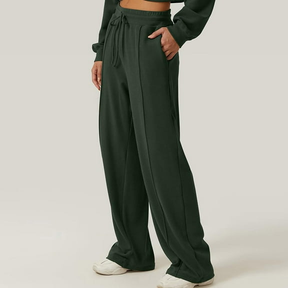 GaThRRgYP Wide Leg Pants for Women,Women Fashion Trousers Full Pants Casual Straight Solid Color Loose Casual Wide Leg Pants