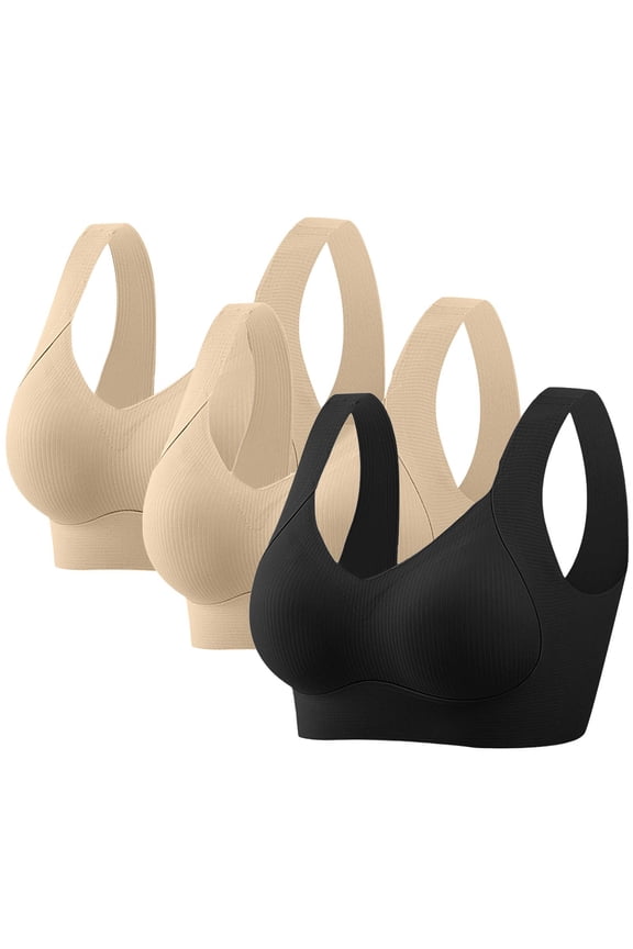 Womens Bras for Older Women,3pcs Women Fashion Sports Bra underwear Bra Everyday underwear Black M