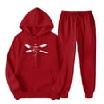 thumbnail image 1 of Women 2Pc Hooded Set Clearance Under $10 Men'S and Women'S Sports Tracksuits Long Sleeve Pullover Hoodies Sweatshirt Loose Coat and Sweatpants Fall Winter Suit, 1 of 7