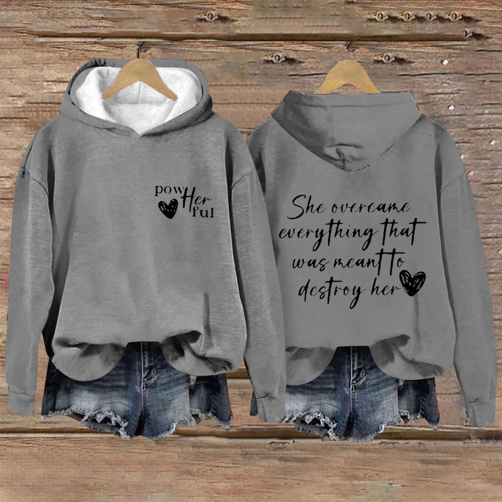 Black_FriWomens Clothing Under $10.00 Yuxingfu Women'S Casual Fall and Winter Long-Sleeved Fashion Printed Hooded Tops Sweatshirt