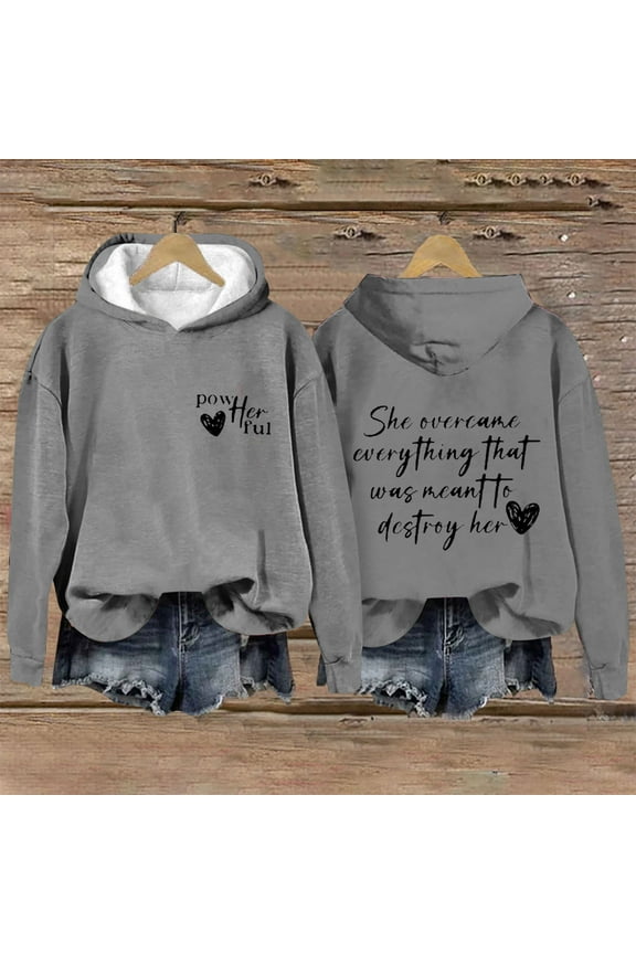 Black_Friday&Cyber/Monday Womens Clothing Under $10.00 Yuxingfu Women'S Casual Fall and Winter Long-Sleeved Fashion Printed Hooded Tops Sweatshirt