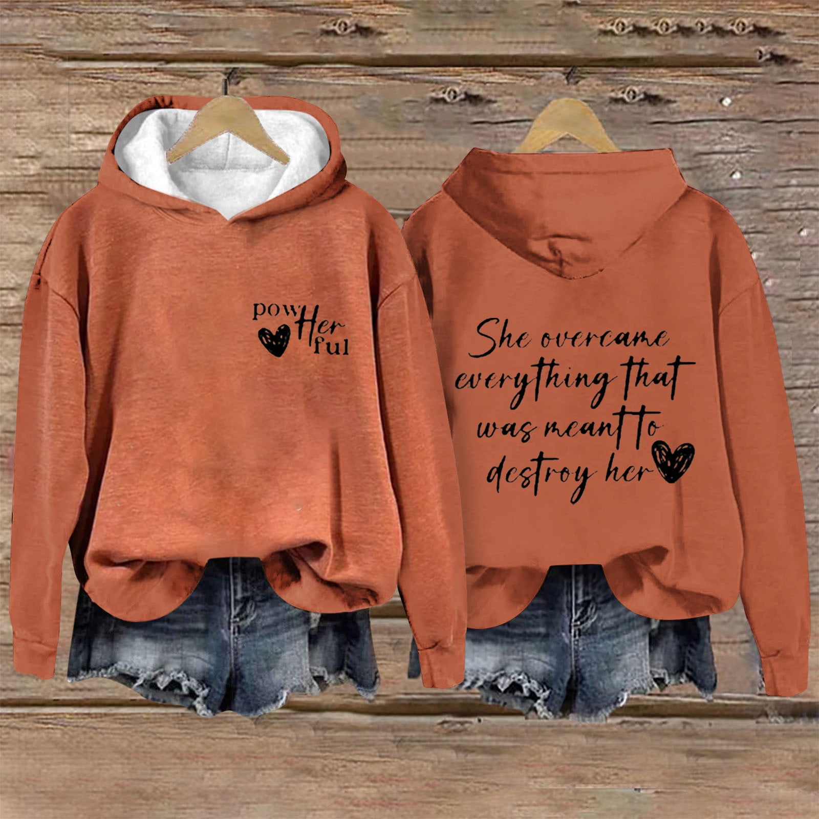 Black_FriWomens Clothing Under $10.00 Yuxingfu Women'S Casual Fall and Winter Long-Sleeved Fashion Printed Hooded Tops Sweatshirt